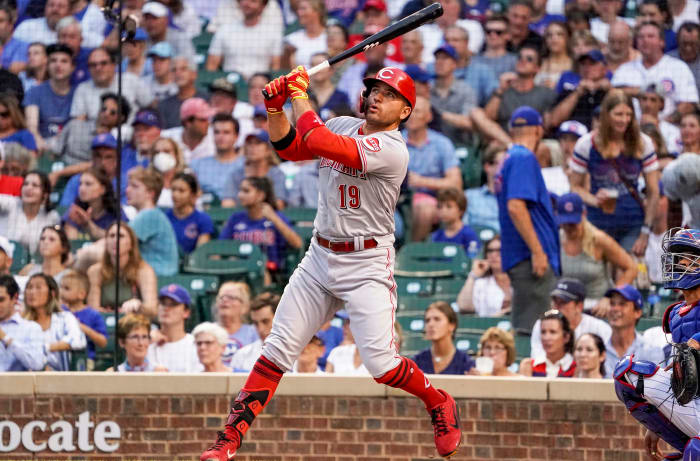 Votto is standing up straight instead of getting into his signature crouch, and he's hitting for more power again because of it.